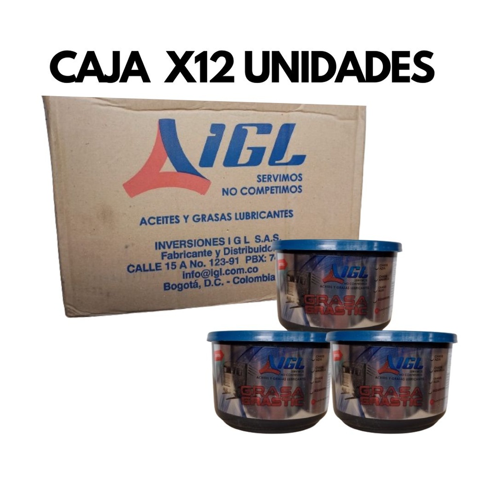 COMBO CAJA GRASA LITIO AZUL MARCA IGL POR 12 UND  G12RAZ