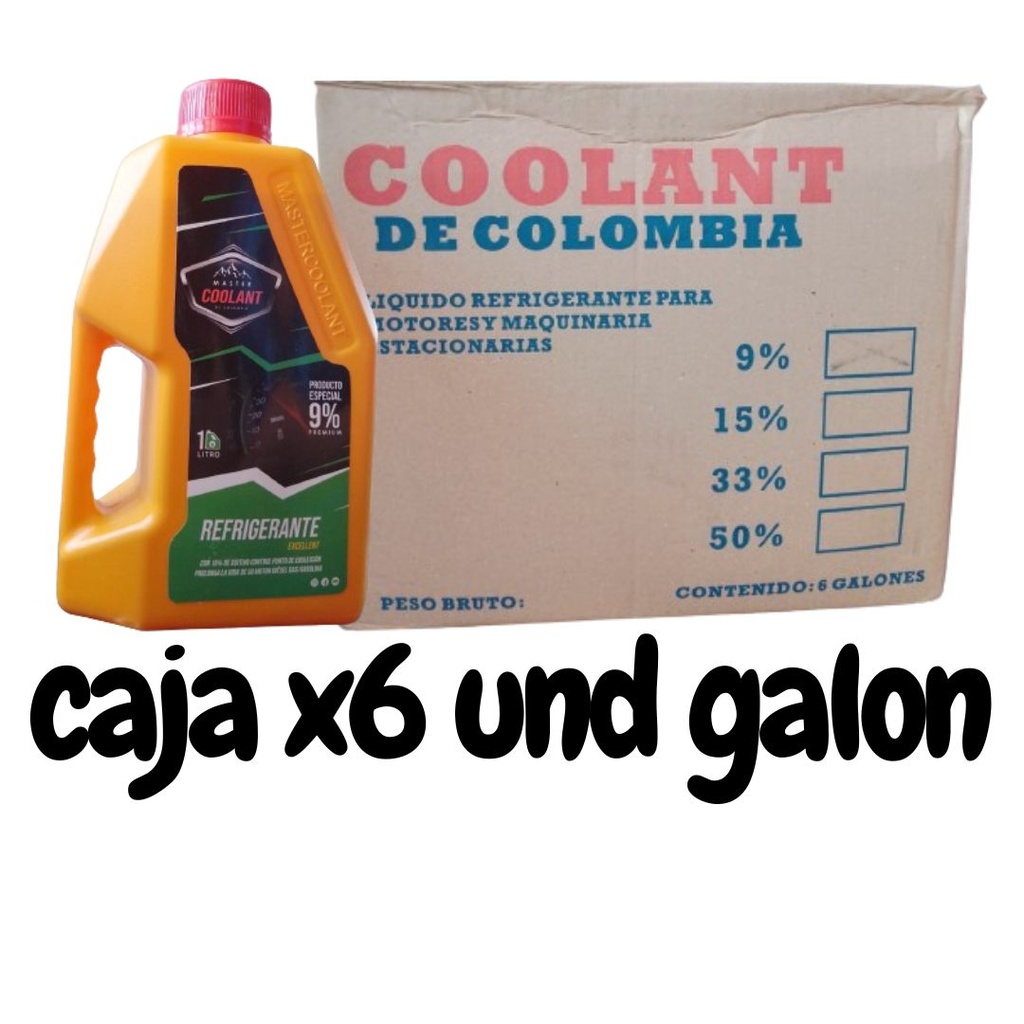 COMBO CAJA GALON REFRIGERANTE ROJO POR 6 UND COOLANT