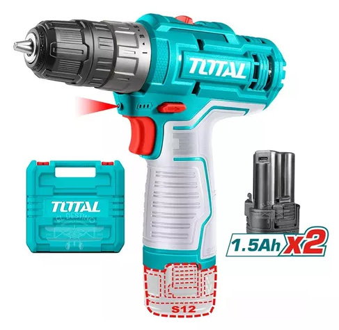 TALADRO INALAMBRICO CHUCK 3/8 BAT 12 V 20NM C/2 TIPO C 1.5AH Y CARGADOR + PUNTA 65MM TOTAL - TDLI12202