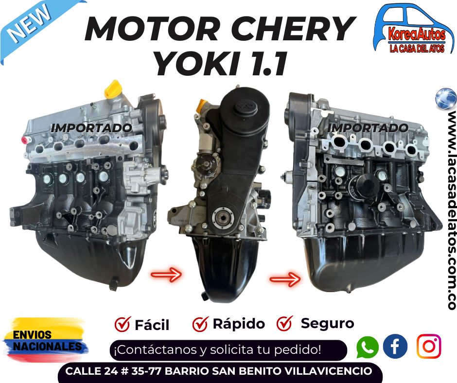 MOTOR CHERY YOKI QQ 6  - YOYO 1.1  REF. SQR472WB  KARRY SQR102 PICK UP MOTOR 10835100278100 75HP ACTECO