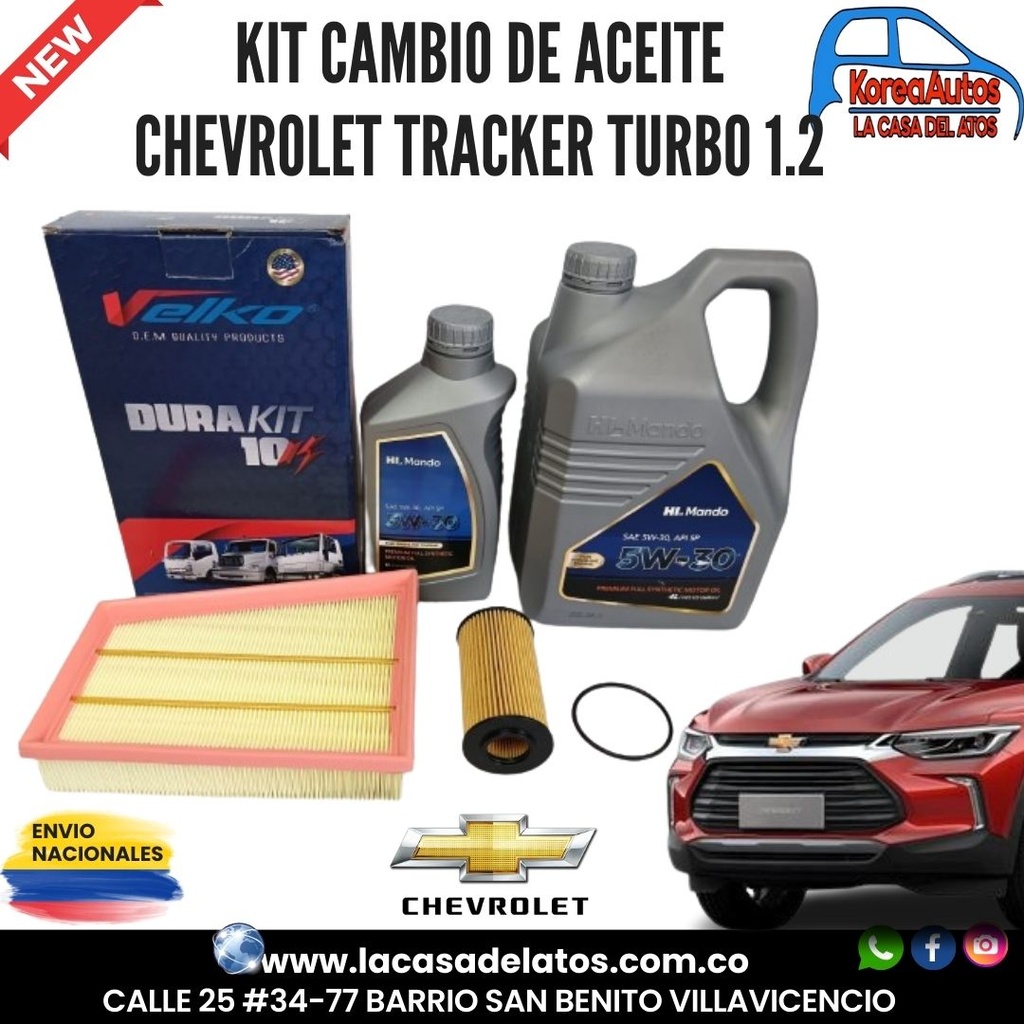 COMBO CAMBIO DE ACEITE CHEVROLET CHEVROLET TRACKER TURBO