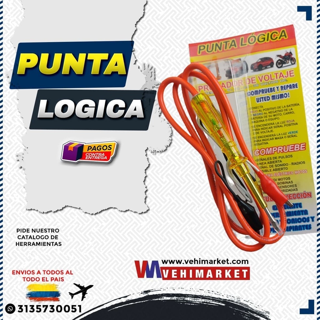 PUNTA LOGICA PULSOR VERDE Y ROJO 4V 6V 12V 24V 36V