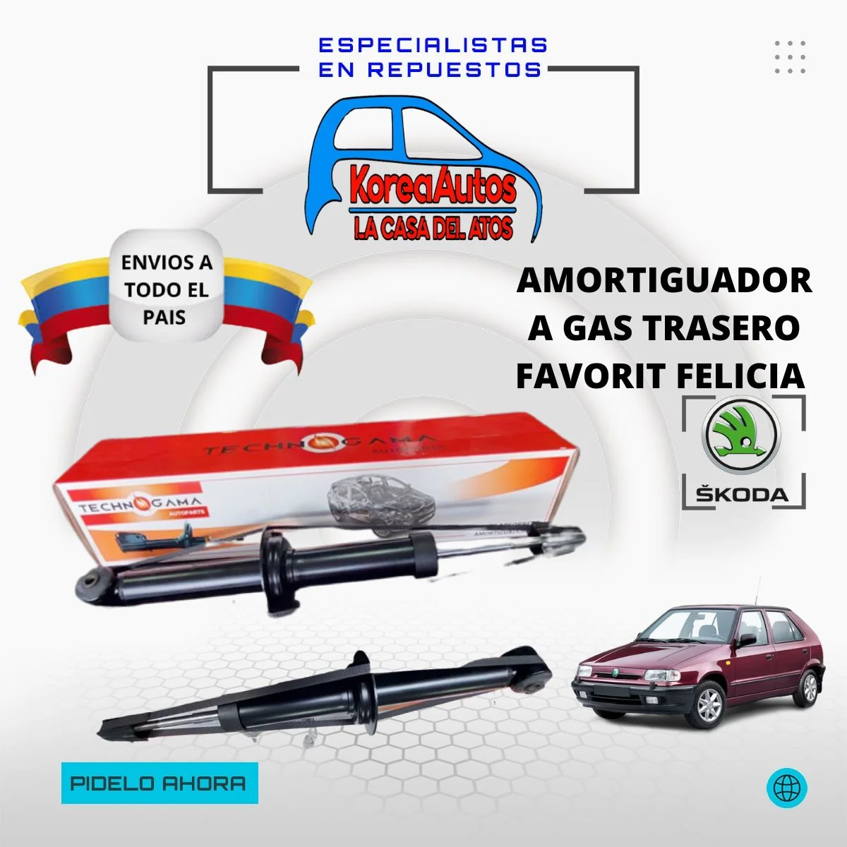 Amortiguado A Gas Tras Skoda Favorit Felicia 6U6513031 115395001