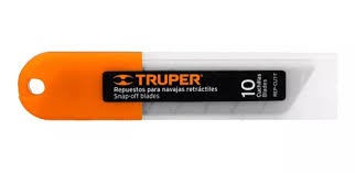 ESTUCHE CON 10 CUCHILLAS18 MM PARA BISTURI  REP-6 TRUPER