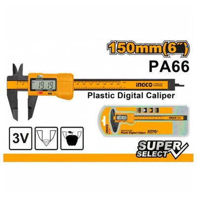 CALIBRADOR PLASTICO DIGITAL SUPERSELECT 0-150MM 0.1MM INGCO - HDCP16150