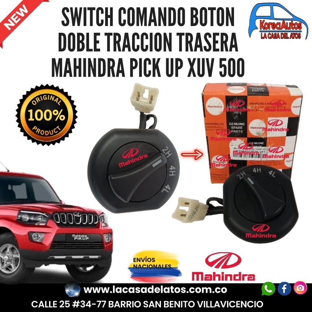 SWITCH COMANDO BOTON DOBLE TRACCION TRASERA  MAHINDRA PICK UP XUV 500 1805CAA00222N