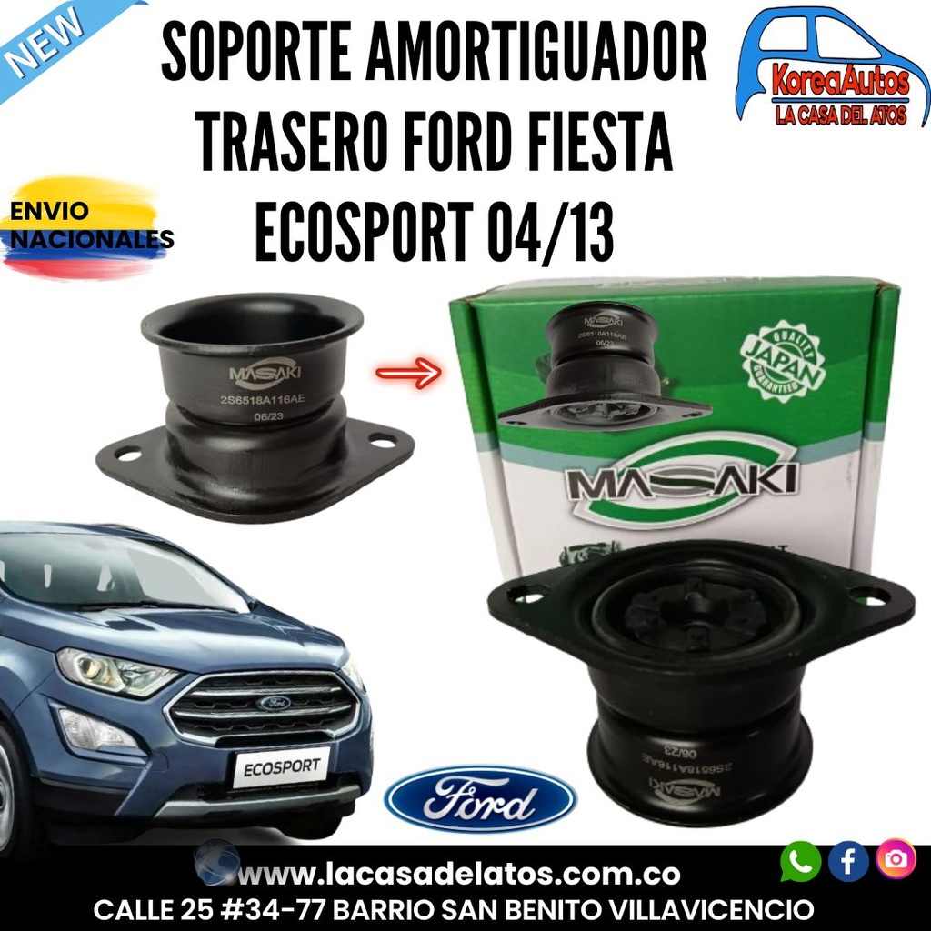 SOPORTE AMORTIGUADOR TRASERO FORD FIESTA  ECOSPORT 04/13 - MASAKI 2S65-18A116-AE