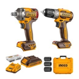 COMBO 1 TALADRO 20V 52NM 1 LLAVE DE IMPACTO 20V 400NM CON 2 BATERIAS Y CARGADOR UCKLI20271