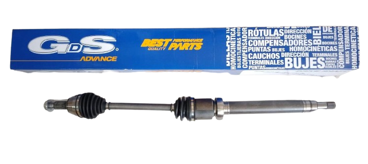 EJE TRASMICION DERECHO FORD FIESTA DELANTERO 2011-2019 MARCA GDS CV-11173 PUNTA CAJA SEMIEJE 23 ESTRIAS RUEDA 25 ESTRIAS 