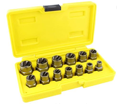 JUEGO DE LLAVES DE VASO Y EXTRACTOR DE TUERCAS Y PERNOS DE 3/8 PULGADAS, 13 PIEZAS- ABN