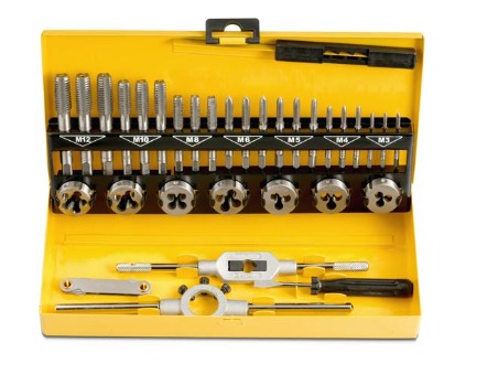 JUEGO DE MACHUELOS Y TARRAJAS EN CAJA PLÃSTICA DE 32 PIEZAS UYUSTOOLS  3 MESES DE GARANTIA