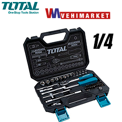 RACHET CON COPAS 1/4 X 45 PZS INDUSTRIAL TOTAL - THT141451