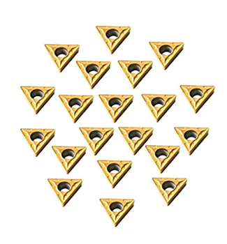 BURIL TRIANGULAR PARA TORNOS Y RECTIFICADORA DE DISCOS Y CAMPANAS DE FREN DORADO 10 UND
