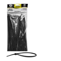 ABRAZADERA PLASTICA NEGRA 3.6X200MM X100 UNDS - HT70033