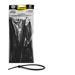 ABRAZADERA PLASTICA NEGRA 3.6X300MMX100UNDS