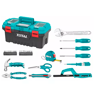 CAJA HERRAMIENTA 17 INCLUYE 32 HERRAMIENTAS SUPER SELECT TOTAL