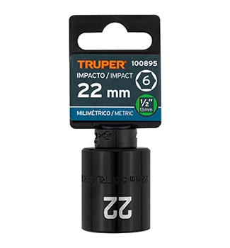 COPA MANDO 1/2" IMPACTO 6 PUNTAS 22 MM