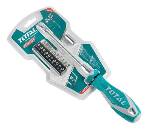 JUEGO 12 PZS CON DESTORNILLADOR FLEXIBLE+PUNTAS TORX/PH/PLANOS - TOTAL
