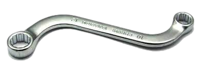 LLAVE ESTRIADA #14X15  MEDIA LUNA "S" CROMADA LARGO 188MM