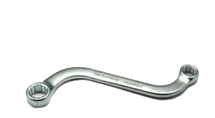 LLAVE ESTRIADA #7/16 - 1/2  MEDIA LUNA "S" CROMADA LARGO 142MM