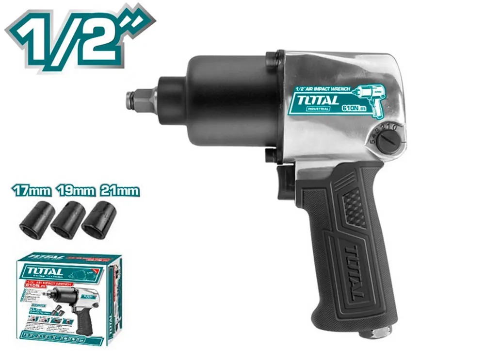 PISTOLA NEUMATICA DE IMPACTO TOTAL  1/2"  5CFM 90PSI 610NM 7000RPM -TAT40122