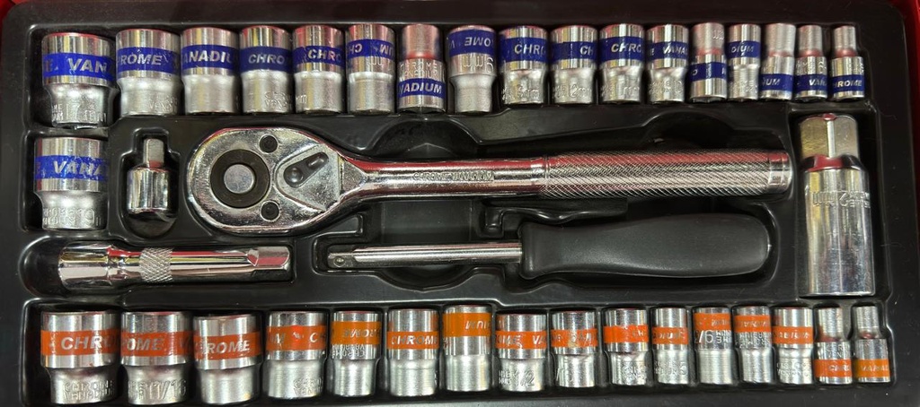RACHET CTE 3/8X21PCS (624) CAJA ROJA METALICA