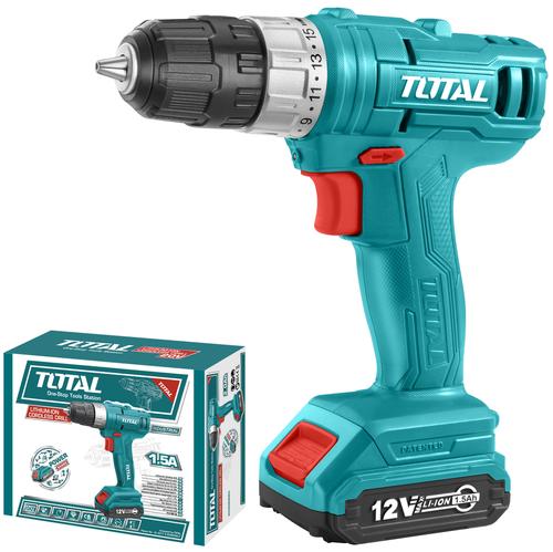 TALADRO INALAMBRICO BAT LITIO 12V C/2 BAT 1.5 AH+CARGADOR+MALETIN - UTDLI1222