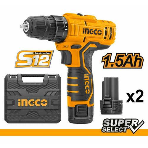 TALADRO INALAMBRICO ION LITIO 12V 0-350MIN-0-1350MIN 20NM CON 2 BATERIAS Y 1 CARGADOR