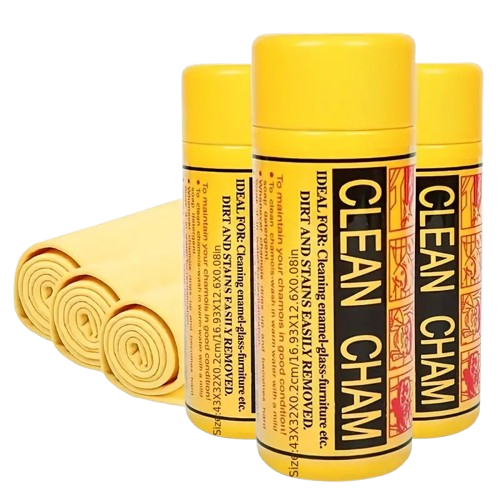 TOALLA CHAMOIS PEQUEÑA SUPER ABSORBENTE NO RAYA NI DEJA RASTROS DE MOTAS, DESHIDRATADA