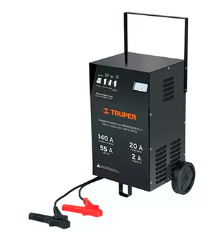 CARGADOR Y ARRANCADOR  BATERIAS CON RUEDAS 12 VOLTIOS 140 AMPERIOS GRANDE TRUPER