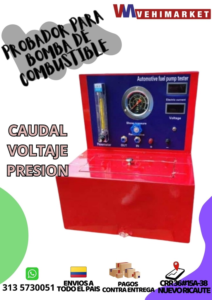 MAQUINA PROBADOR DE BOMBA  COMBUSTIBLE MODULO COMPLETO Y PILAS DE GASOLINA 