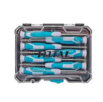 JUEGO 7 DESTORNILLADORES CR-V PLANOS- PHILLIPS Y TORX C/MANGO ERGONOMICO - TOTAL - THT250726