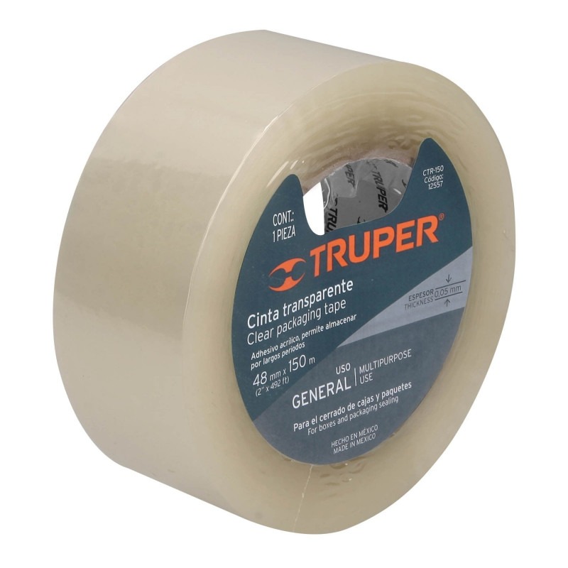 Cinta Empaque 40Mm X 150 M Transparente  Truper