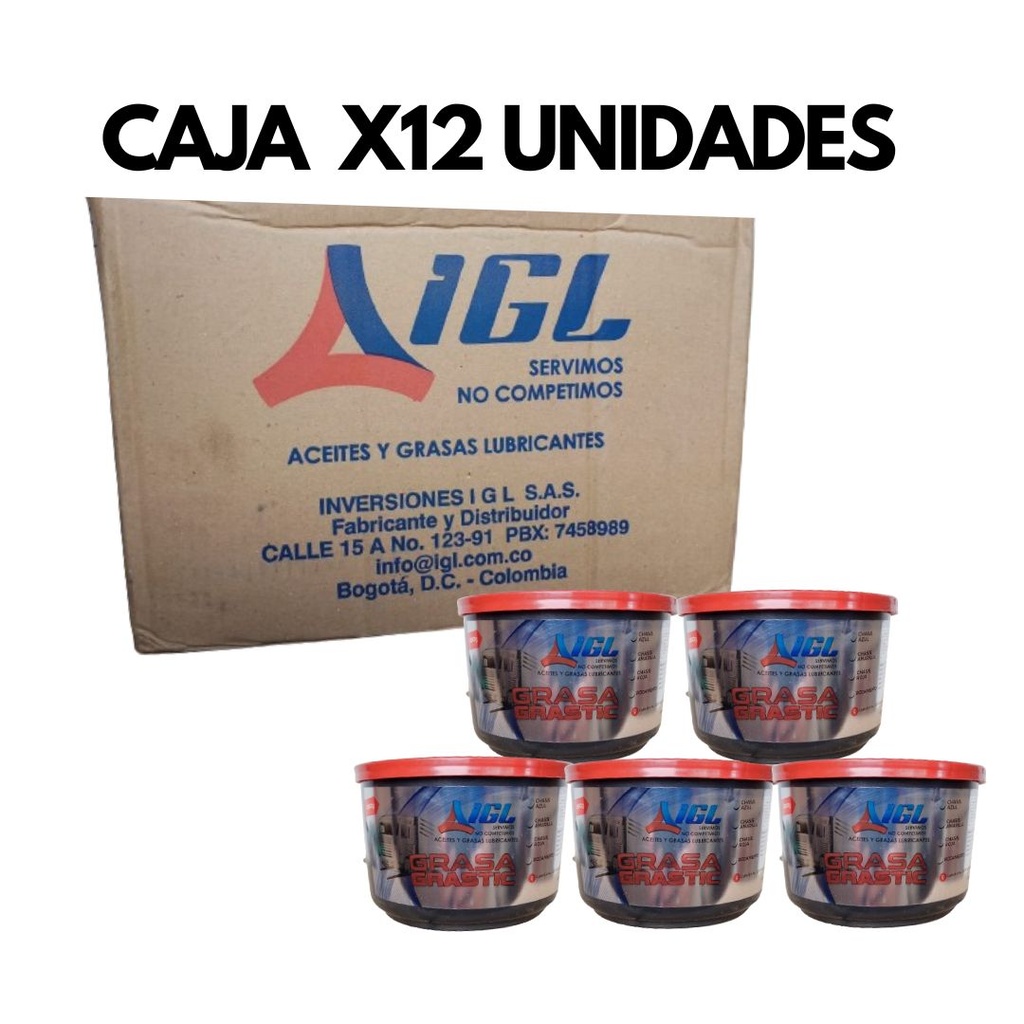 Combo Caja Grasa Litio Roja Por 12 Unidades  G12R