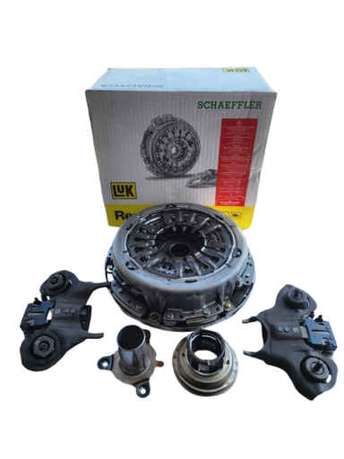 [C3494] KIT CLUTCH FORD FIESTA ECOSPORT FOCUS CAJA AUTOMATICA EMBRAGUE MODERNO 150062-1 LUK ORIGINAL POWERSHIFT DOBLE CON HORQUILLAS INCLUYE 14 TORNILLOS /4 TUERCAS/1PIN COMPLETO 