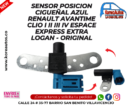 [E4110] SENSOR CIGUEÑAL RENAULT LOGAN/SANDERO/CLIOI 3/TWINGO KTC 255-012