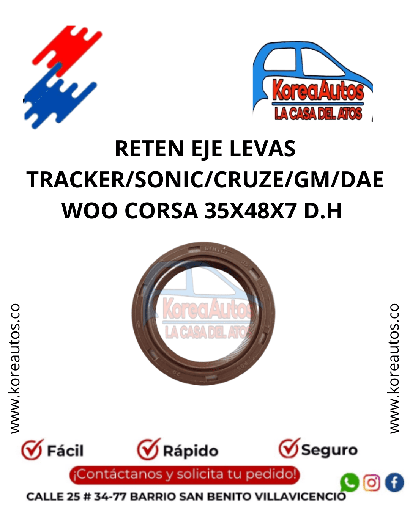 [C7207 ] RETEN EJE LEVAS AVEO FAMILY CORSA TRACKER  -35X48X(7X8) 