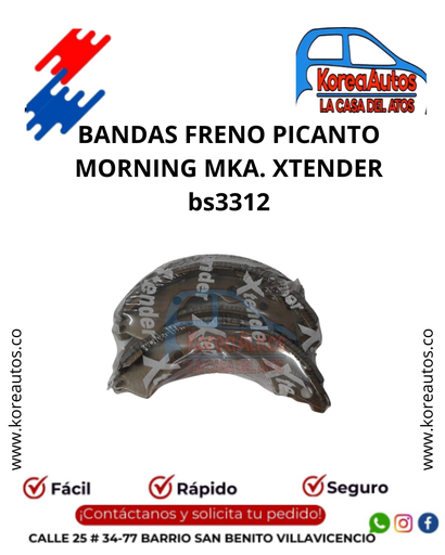 [C6242A] BANDAS FRENO PICANTO MORNING MKA. XTENDER bs3312