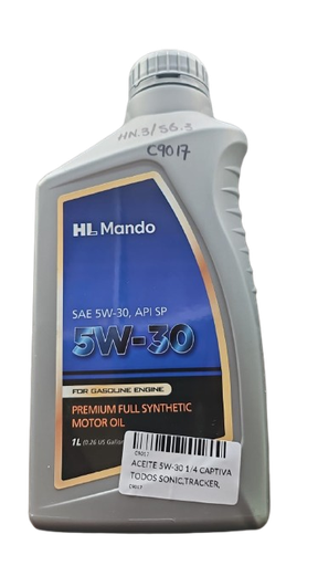 [C9017] ACEITE  5W-30  1/4  CAPTIVA  SONIC,TRACKER, CRUZE MANDO 100% SINTETICO-CUARTO - 1Litro ORIGINAL