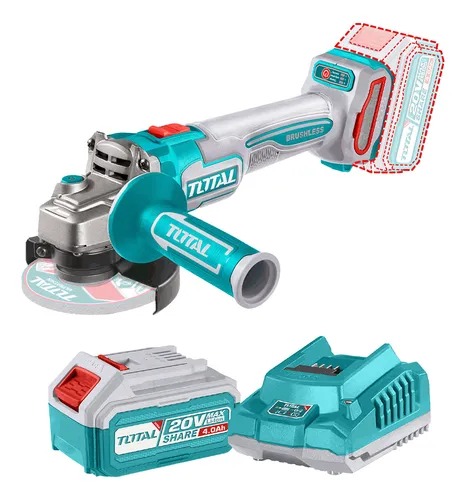 [x11772] PULIDORA INALAMBRICA 4 1/2BAT LITIO-ION 20V 1000W 2 BAT 4AH + CARG +10 DISCOS P/METAL UTAGLI271532