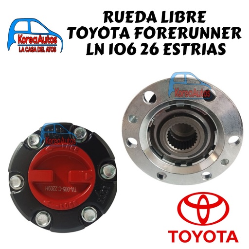 [6534] RUEDA LIBRE TOYOTA FORERUNNER LN 106 26 ESTRIAS HUECO 9.5MM 43530-39045