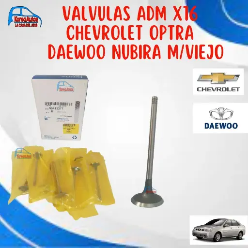 [3510] VALVULAS ADM X8 OPTRA DAEWOO NUBIRA M/VIEJO  90412277 - 90410813