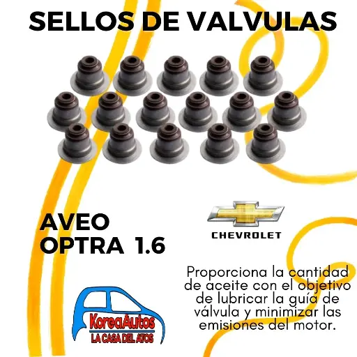 [3110] SELLOS VALVULAS AVEO - OPTRA 1.6 (PAQUETE* 16 UNIDADES)  96103095