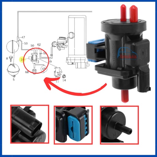 [6120] VALVULA TURBO MERCEDES BENZ SPRINTER 313 413 MOTOR OM611  A0005450527