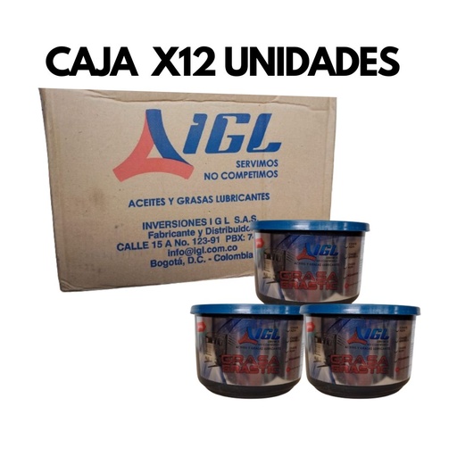 [C9090A] COMBO CAJA GRASA LITIO AZUL MARCA IGL POR 12 UND  G12RAZ