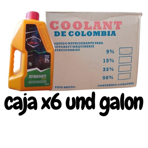 [C9117A] COMBO CAJA GALON REFRIGERANTE ROJO POR 6 UND COOLANT