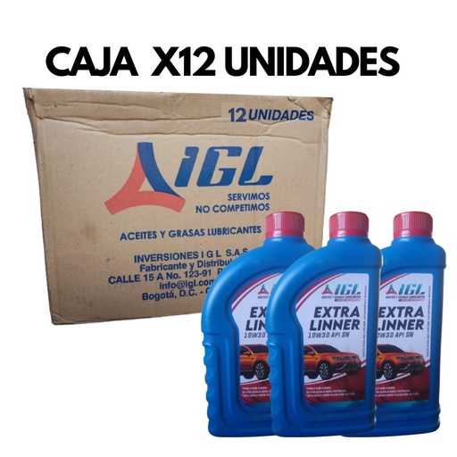 [C9124A] COMBO CAJA ACEITE MOTOR 10W30 1/4 MARCA IGL  AD1210W30