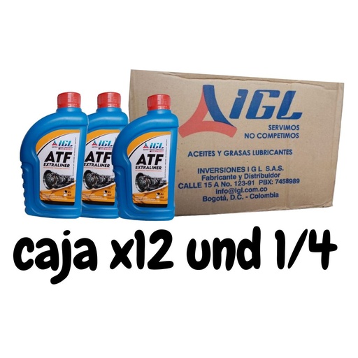 [C9128A] COMBO CAJA ACEITE CAJA AUTOMATICA TRANSMISION ATF II POR 1/4 POR 12 UND - IGL  A12ATFC