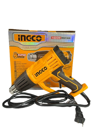 [X11402] PISTOLA DE CALOR 110/120V 60HZ 1600W 450/550ºC CON BOQUILLA Y RASPADOR INGCO - UHG160047