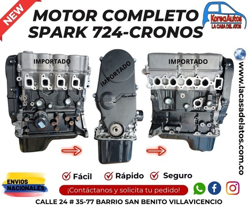 [30302] MOTOR CHEVROLET SPARK 724 CRONOS 1000CC 7 - B10S